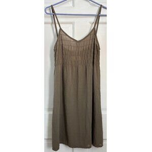 MM6 Maison Margiela Dress Brown Short Mini Sheer Summer Shirred Straps size 44 8